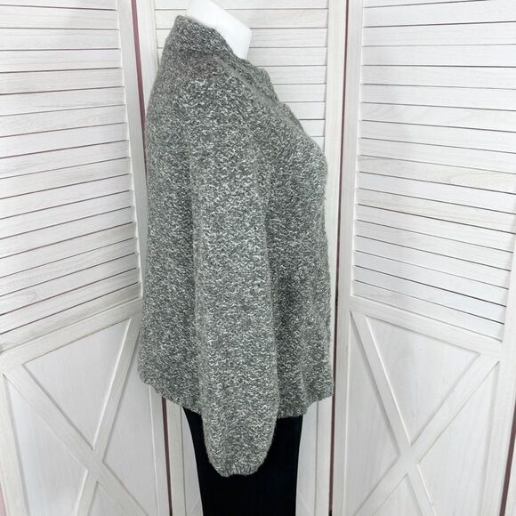 Willi Smith Marled Peplum Wool Blend Cardigan Sweater Grey  XL - Picture 3 of 12